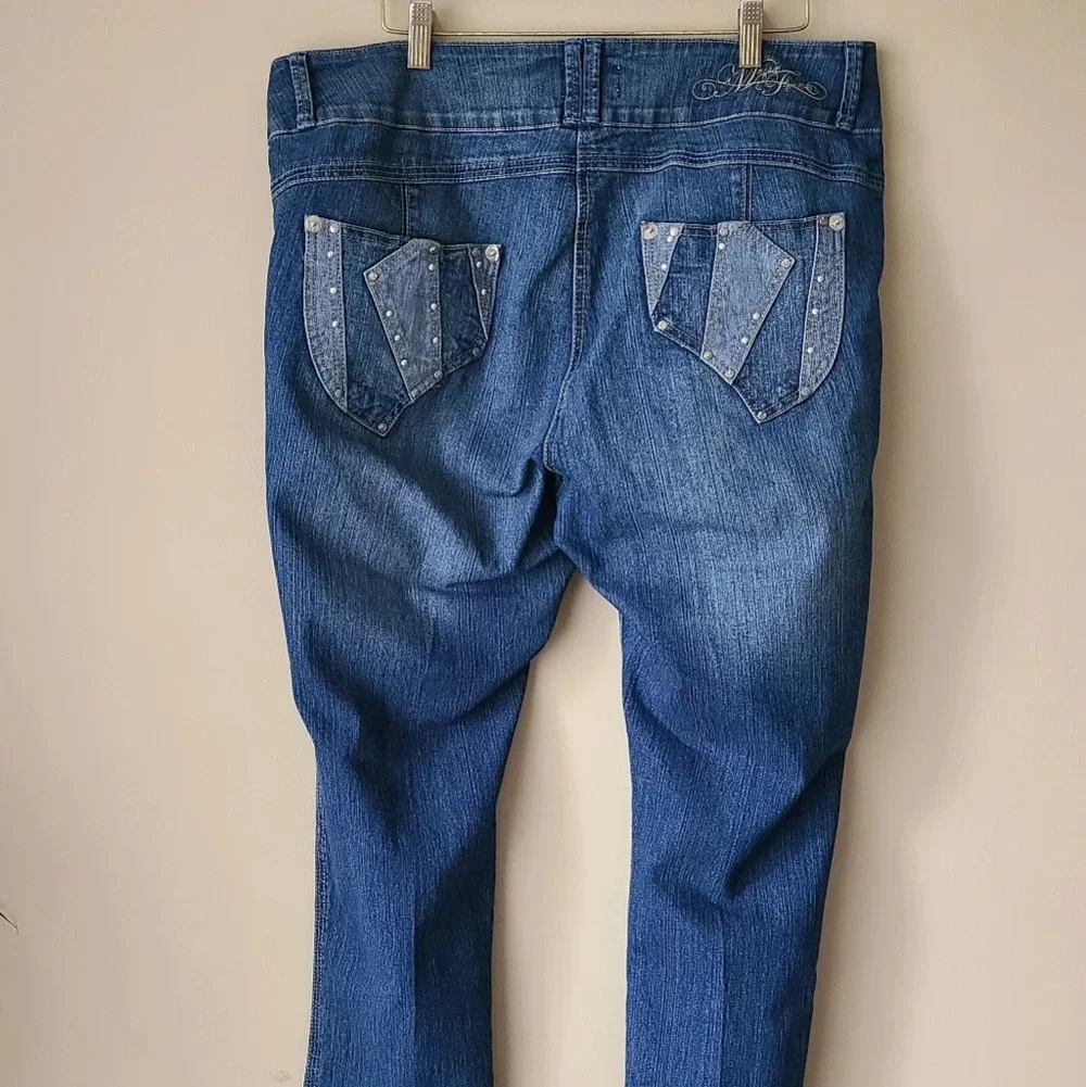 Vintage Mecca Femme  jeans womens sz.14 W embellished pockets (N1)